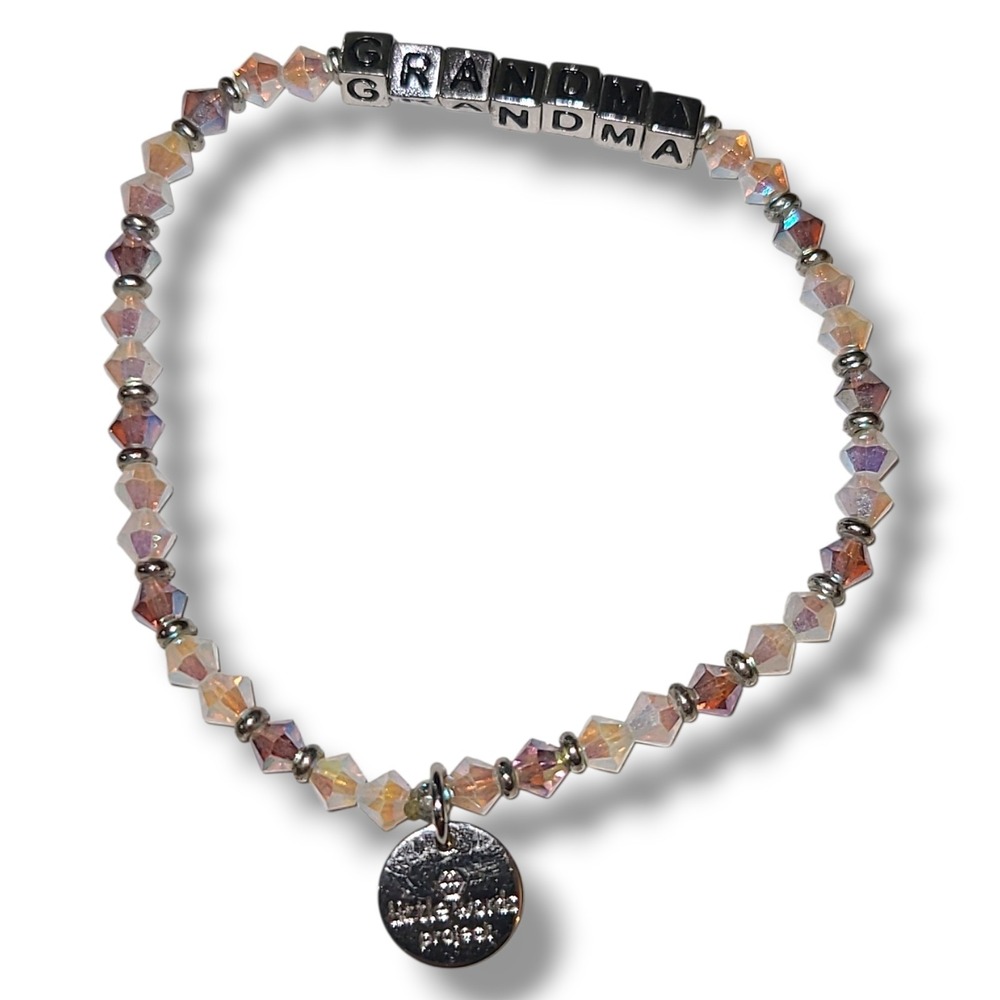 Little Words Project‎ GRANDMA Beaded Stretch Bracelet Crystal Gift Inspirational